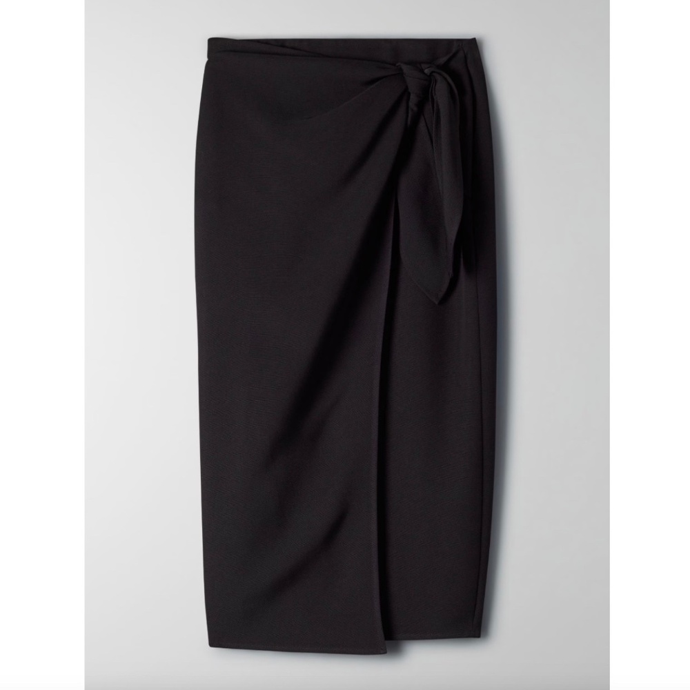 NWT Aritzia Babaton Black Sarong Style Wrap Skirt